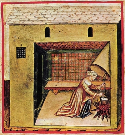 Tacuina sanitatis (XIV century) -lavorazione prodotti vegetali,Taccuino Sanitatis, Casanate